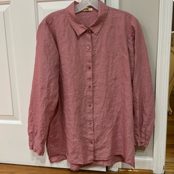 Eileen Fisher linen button up - Picture 4 of 8